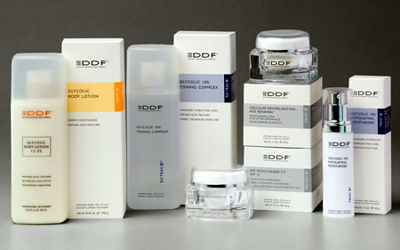 DDF products include Acne, Anti Aging, Cleansers, Exfoliating, Eye, Mask, Moisturizer, Sun 